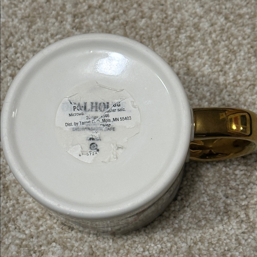 Letter “A” White Ceramic Floral 16 Ounce Mug NWOT - Picture 5 of 7